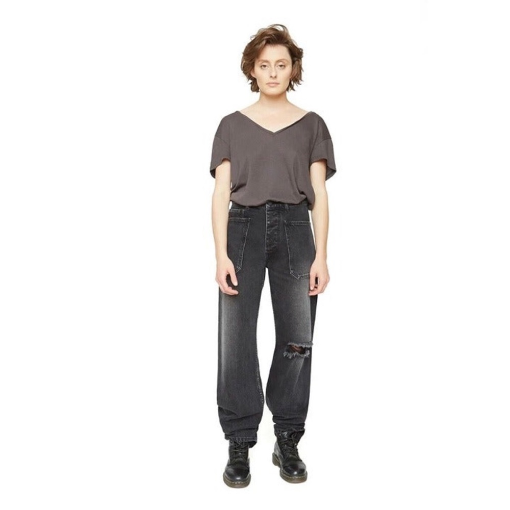 4.FREE PEOPLE X SANDRINE ROSE High Rise Wide Leg Cargo Jeans Size 26